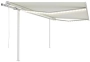 Toldo automático c/ LED e sensor de vento 4,5x3,5 m cor creme