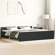 vidaXL Estrutura de cama c/ painéis cabeceira e pés 200x200 cm preto