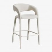 Banco Alto 75 Cm Estofado Arazeina Caracóis Blanco - Sklum