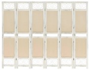 vidaXL Biombo com 6 painéis 210x165 cm tecido cor creme
