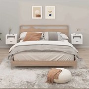 vidaXL Mesas de cabeceira parede 2 pcs 50x36x40 cm branco brilhante