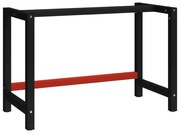 vidaXL Estrutura banco de trabalho 120x57x79 cm metal preto e vermelho