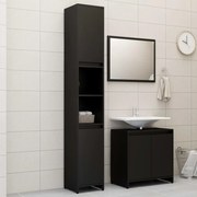 vidaXL 3 pcs conjunto de móveis de casa de banho contraplacado preto