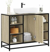 vidaXL Armário para pia de banheiro Carvalho Sonoma 80x33x60 cm Madeira projetada