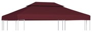 vidaXL Cobertura gazebo c/ 2 camadas 310 g/m² 4x3 m bordô