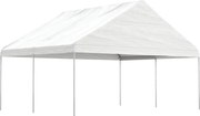 vidaXL Gazebo com telhado 4,46x5,88x3,75 m polietileno branco