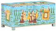 vidaXL Caixa arrumação 80x40x40cm madeira mangueira maciça pintada mão