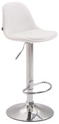 Banco de bar Kiel em couro sintético 39 x 82-104 x 43 cm Branco