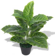vidaXL Planta taro artificial com vaso 45 cm verde