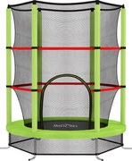 HOMCOM Trampolim Infantil Ø140x190 cm Trampolim para Crianças de 3-6 Anos com Rede de Segurança Carga 45 kg para Interior Verde | Aosom Portugal