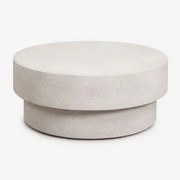 Mesa De Centro Redonda Para Jardim Em Cimento Selara Ø90 Cm & Cinza Pedra Claro - Sklum