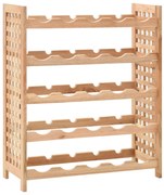 vidaXL Garrafeira p/ 25 garrafas madeira de nogueira maciça 63x25x73cm