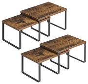 Conjunto de 4 prateleiras para especiarias, empilháveis | SONGMICS | 29.7 x 19.5 x 15.8 cm | antigo|preto | KCS021X01.