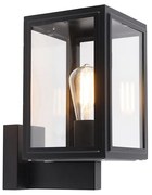 Candeeiro de parede rústico preto IP44 - Sutton Up Industrial