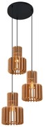 Candeeiro suspenso retro preto com laranja 3-luzes - Felt
