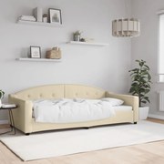 vidaXL Sofá-cama 90x200 cm tecido cor creme
