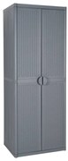 vidaXL Armário de arrumação para jardim 65x45x172 cm vime PP cinzento