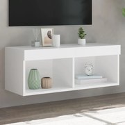 vidaXL Móvel de TV com luzes LED 80x30x30 cm branco