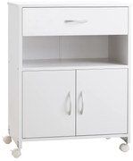 Vinsetto Armário Impressora Móvel com Rodas Gaveta Espaço Otimizado Design Moderno Prático 60x39x80cm Branco | Aosom Portugal