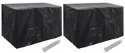 vidaXL Capas para mobiliário de jardim 2 pcs 8 ilhós 140x70x90 cm
