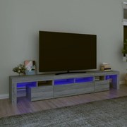 Móvel de TV com luzes LED 230x36,5x40 cm sonoma cinza