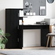 Escrivaninha com Armazenamento Carvalho Preto Madeira Engenheirada