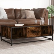 vidaXL Mesa de centro 100x57x35cm deriv. madeira/metal carvalho fumado