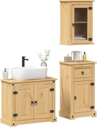 vidaXL 3 pcs conj. de móveis p/ casa de banho Corona pinho maciço