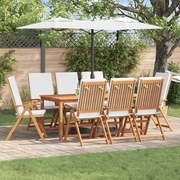 vidaXL Cadeira de Jardim com almofada 8 pcs Castanho 57 x 71.5 x 104cm