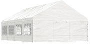 vidaXL Gazebo com telhado 8,92x5,88x3,75 m polietileno branco