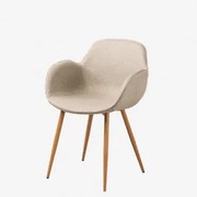 Cadeira De Jantar Estofada E Em Ferro Fargo Branco Quebrado - Sklum