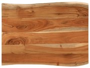 vidaXL Tampo de mesa retangular borda viva 70x60x3,8 cm acácia maciça