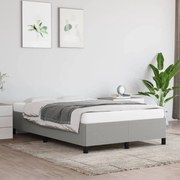 Estrutura de cama sem colchão cinza claro tecido