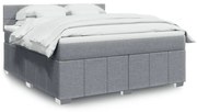 vidaXL Cama com molas/colchão 180x200 cm tecido cinzento-claro