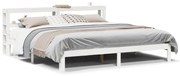 Estrutura de cama com cabeceira 200x200 cm pinho maciço branco