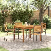 vidaXL Conjunto de Jantar para Jardim 5 pcs Cinzeto 110 x 110 x 75 cm