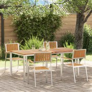 Conjunto de Jantar de Jardim vidaXL 5 Peças Madeira de Teca Maciça