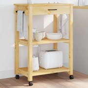vidaXL Carrinho de cozinha MONZA 60x40x90 cm madeira de pinho maciça