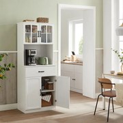 Armário de cozinha 41,5 x 73 x 179,8 cm com prateleiras reguláveis moderno Branco
