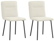 vidaXL Cadeiras de jantar 2 pcs veludo cor creme
