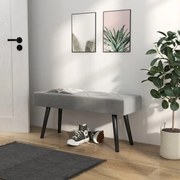 Banco de Veludo – Hally – 100x36x45 cm – Cinzento – Design Nórdico