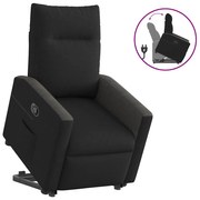 vidaXL Poltrona reclinável elevatória tecido preto