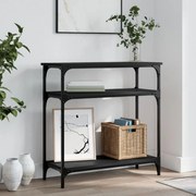 vidaXL Mesa consola 75x29x75 cm derivados de madeira preto