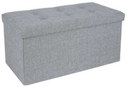 Banco-caixote de armazenamento dobrável em tecido | SONGMICS | 76 x 38 x 38 cm | cinzento | LSF47G.