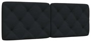 vidaXL Almofadão de cabeceira 120 cm tecido preto