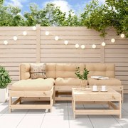 vidaXL 5 pcs conjunto lounge jardim com almofadões madeira maciça