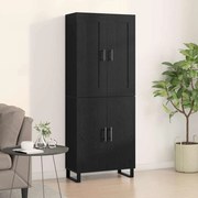 vidaXL Highboard Carvalho Preto 69.5x34x180 cm Madeira de Engenharia