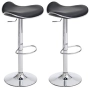 Conjunto de 2 bancos de bar Shanghai 45 x 71-91 x 45 cm Preto
