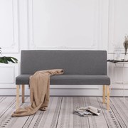vidaXL Banco 139,5 cm poliéster cinzento-claro