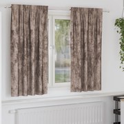 Cortinas de Veludo 2 pcs com Olhais Cappuccino 175x140 cm